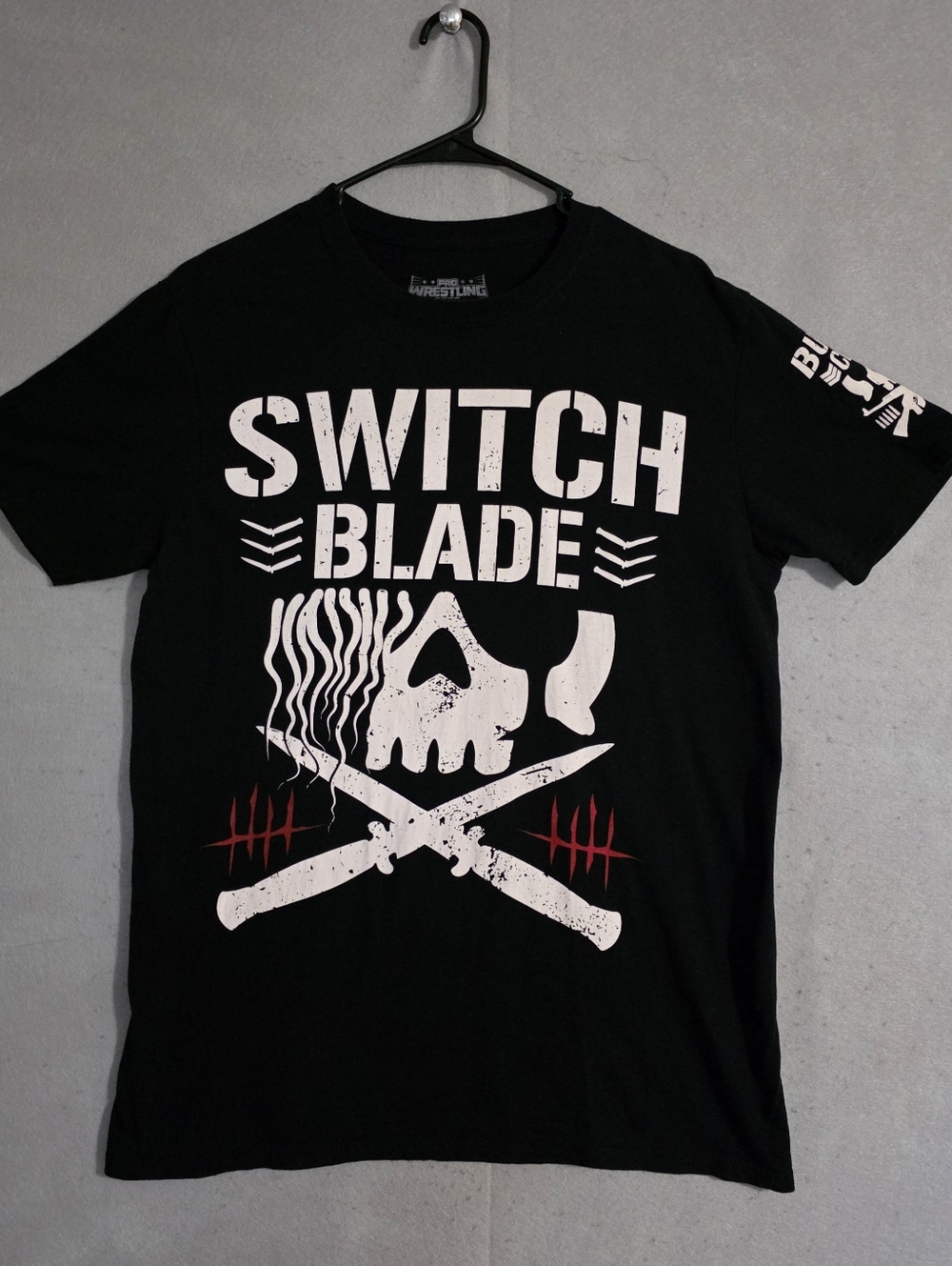 Pro Wrestling Tees Mens Bullet Club Switch Blade Jay White Shirt Size Large